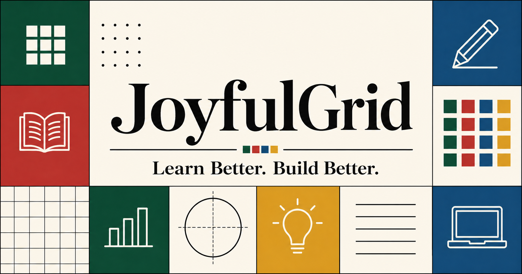 JoyfulGrid editorial grid representing practical AI learning topics